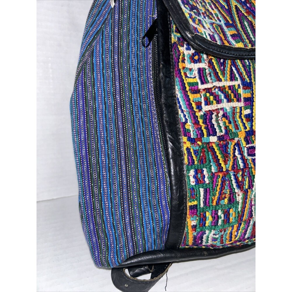 embroidered leather backpack drawstring - image 4